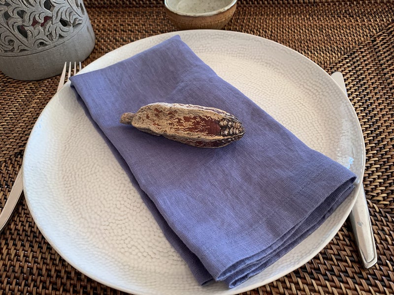 Eight Owls Linen Napkins -100% French Flax - Stonewashed Pure Linen Cloth Napkins - Size 18 Inch x 18 Inch - Set of 4 (Soft Rustic Blue) - Image 3